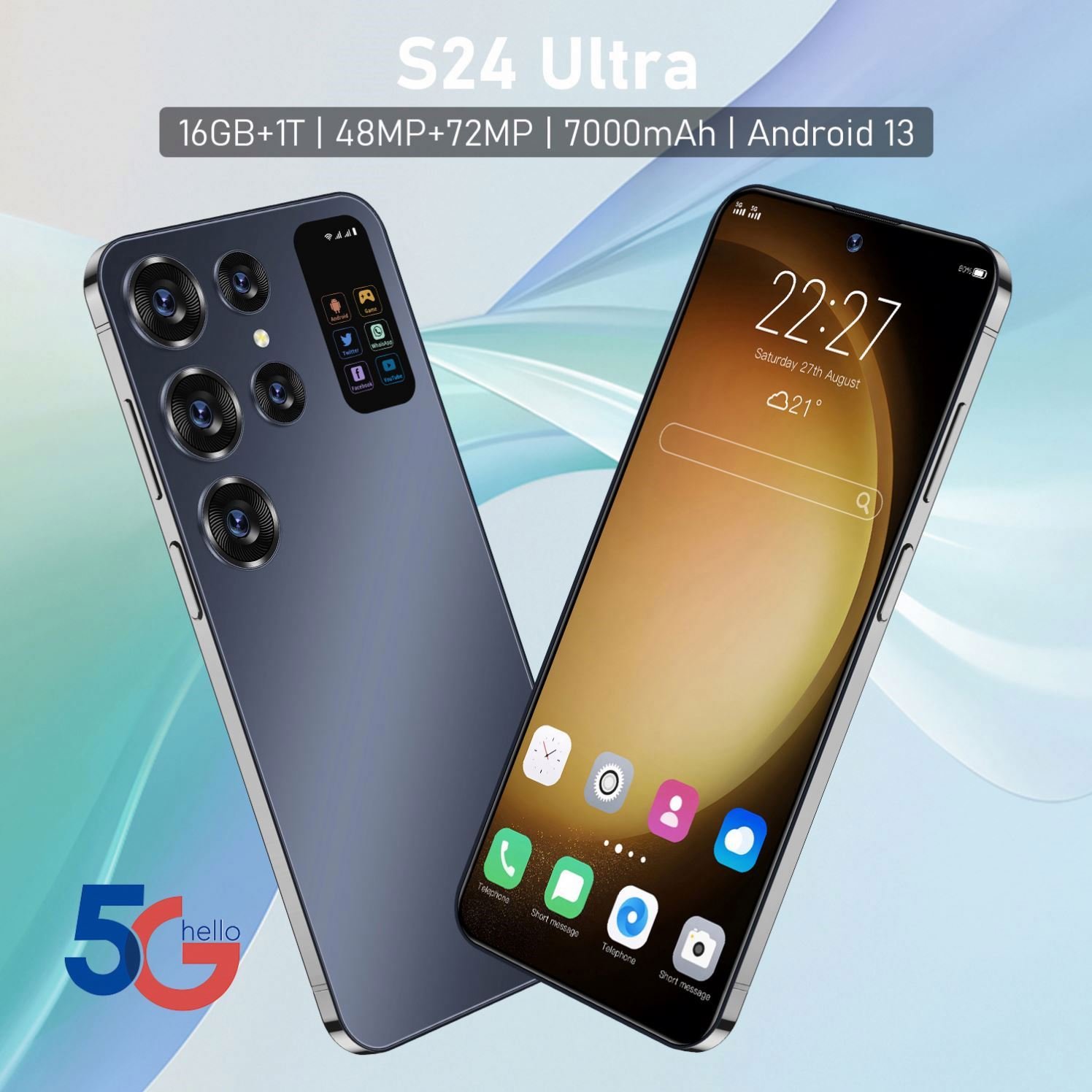 New Design WCDMA Cellphones Android Smartphone 3g4g 4500mAh S24 Ultra Cellphone Phones Mobile Android